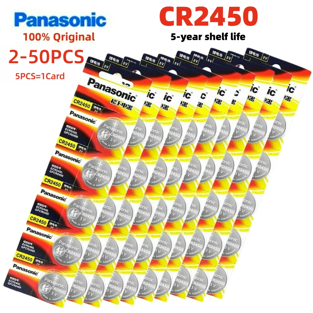 Original PANASONIC CR2450 CR 2450 3V Lithium Battery( 2-30PCS )For Watch Calculator Clock Remote Control Toys Button Coins Cell
