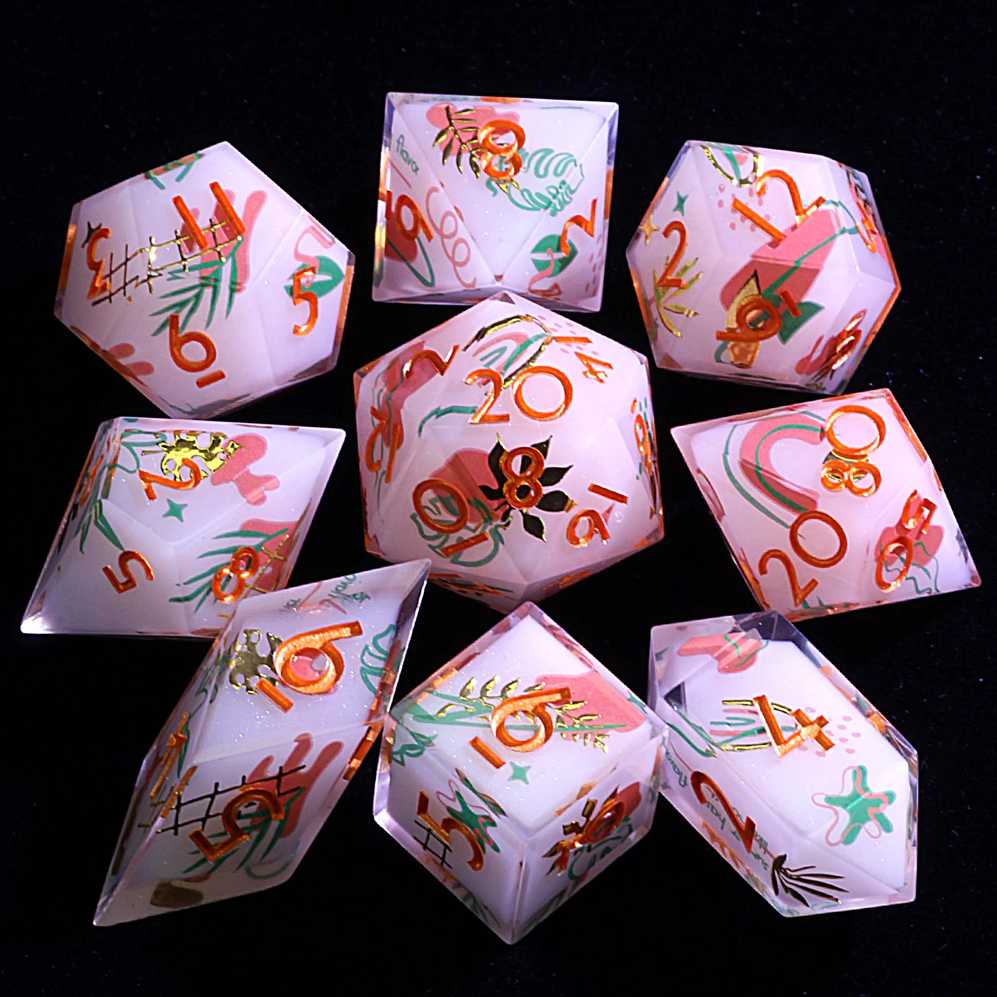 

Наборы из многогранной смолы 9, Dice DnD Aurora Flora Chroma