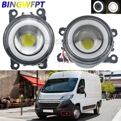 Car Daytime Running Light DRL Fog Light COB LED Headlight Angel Eyes For Citroen Jumper 290 295 2014 2015 2016