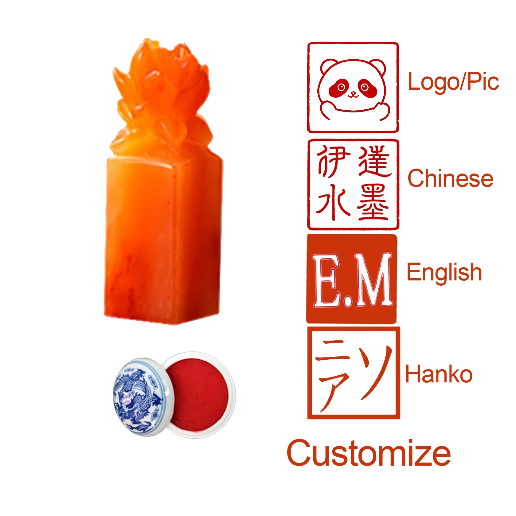 

Штамп с именем на заказ, каменные печати, японский ханко, корейский штамп с цветочной гравировкой, частная каллиграфия, школьный подарочный чехол