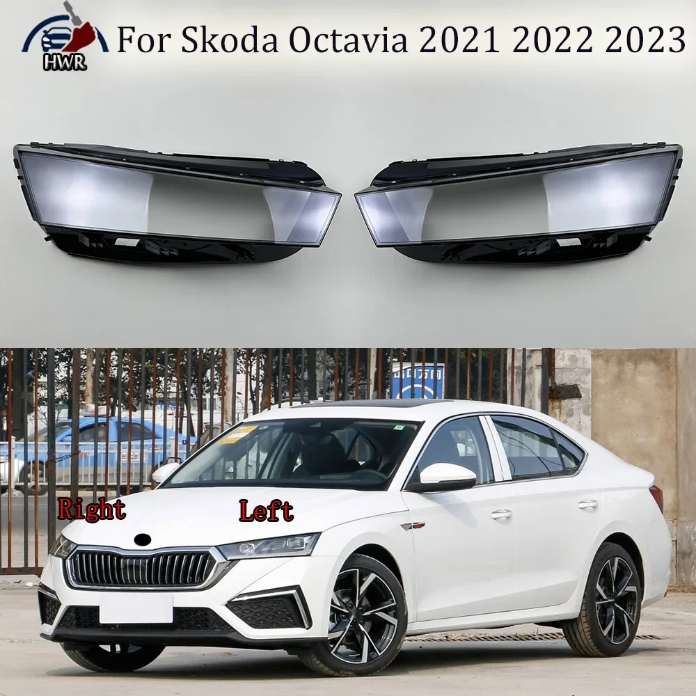 

For Skoda Octavia 2021 2022 2023 Headlamp Cover Transparent Mask Lamp Shade Headlight Shell Lens Replace The Original Lampshade