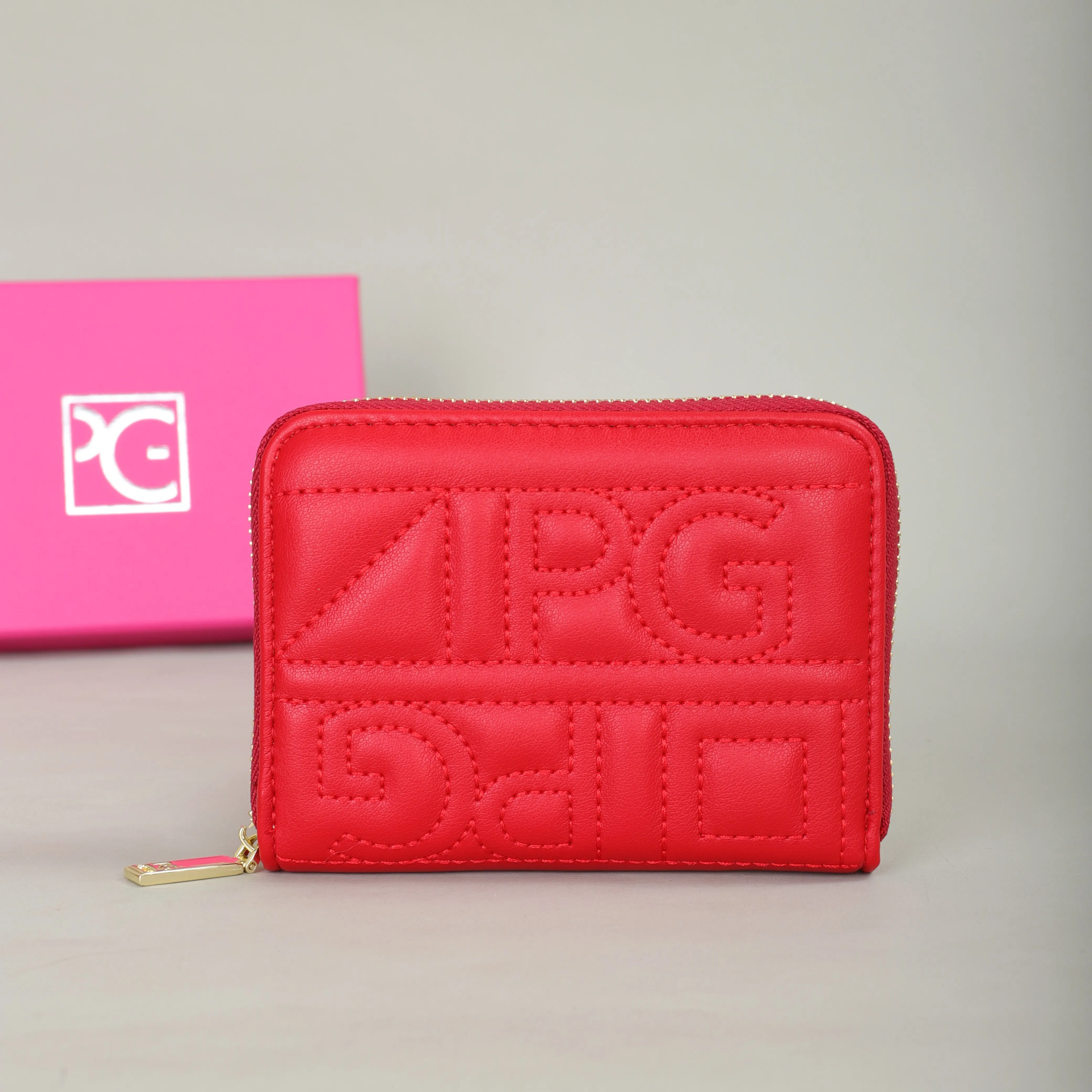 

PG PATSY GARIS Fashion Classic Retro Men's and Women's Universal Wallet Letter Printed Portable Card Bag Zero Wallet