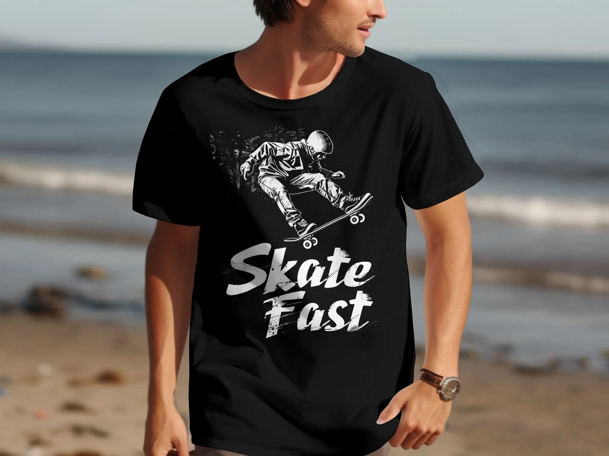 Skateboarder Performing Trick Skate Fast T Shirt Street Style Skater Cool Skateboarding Trendy Urban