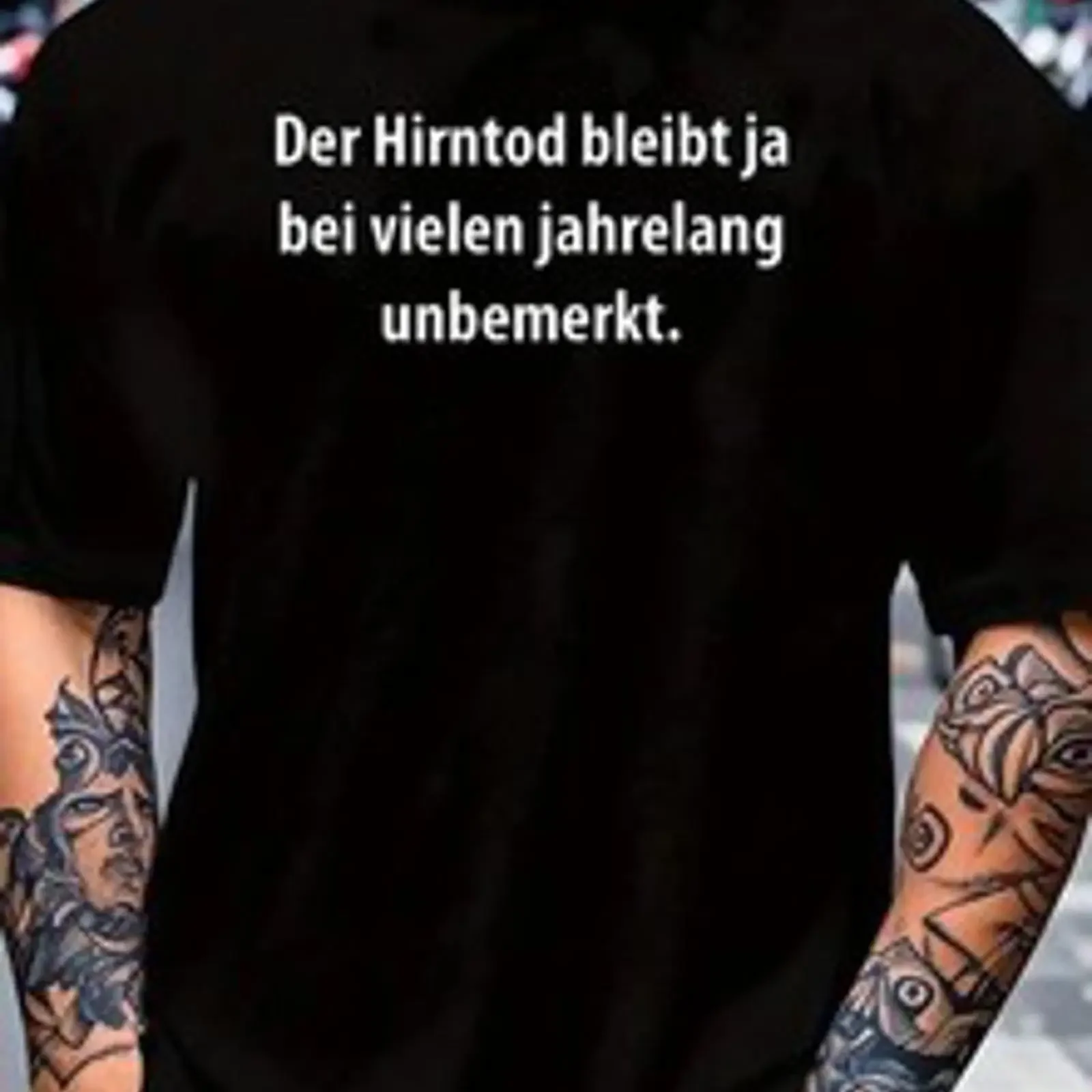 Hirntod unbemerkt Herren Fun T Shirt Lustige Sarkasmus Sprüche vintage Washed Casual streetwear fashion designer clothes