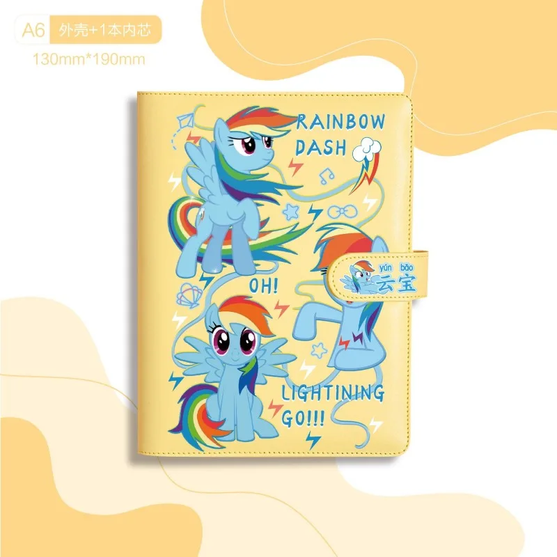 New My Little Pony Anime Cartoon Innovative Cute Student Diary Loose-Leaf A6 PU Leather Budget Binder Notebook Gift Stationery