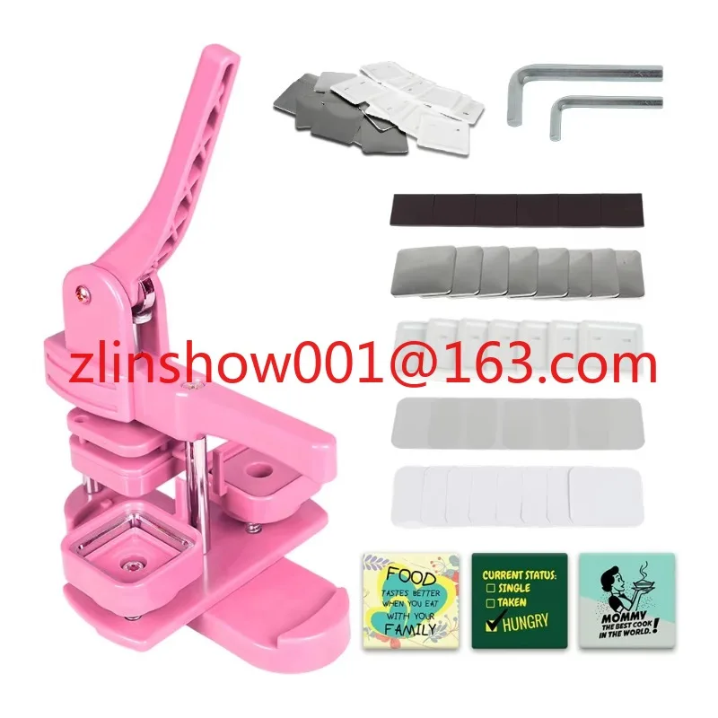 

5x5cm Square Badge Maker Efficient Button Press for Marketing Activities