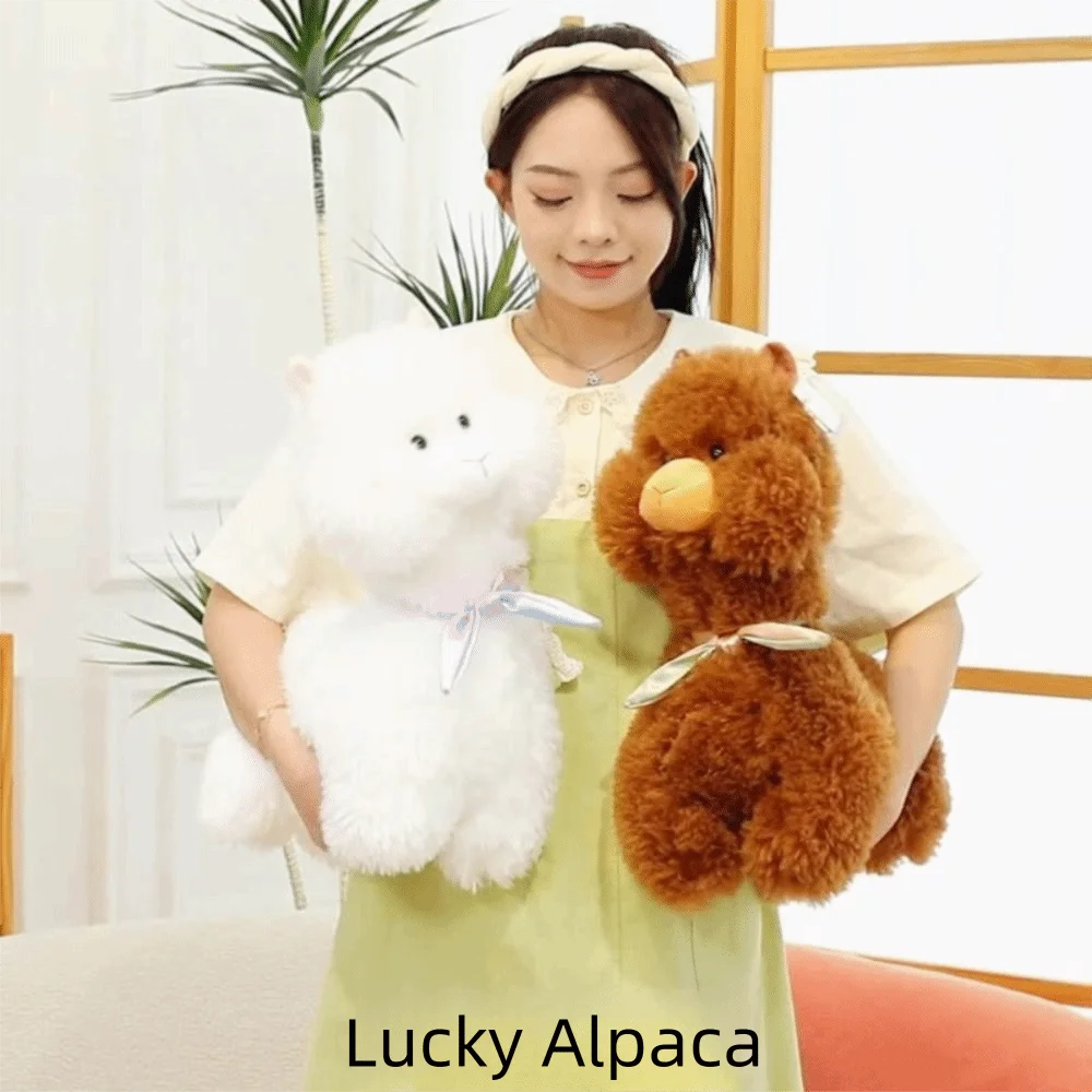 Cute Chubby Face Alpaca PP Cotton Soft Llama Collection Fluffy Animals Stuffed Children's Day