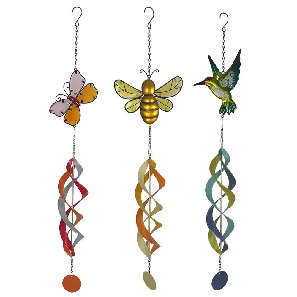 

Rotation Iron Animal Wind Chimes Butterfly Pendants Garden Accessories Outdoor Metal Rotating Ornaments Bee