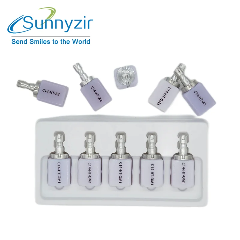 Sunnyzir C14 LT HT Disilicato De Litio Ultrasonido Dental Emax Cad Bloque Laboratorio Dental Para El Sistema Dental CAD CAM