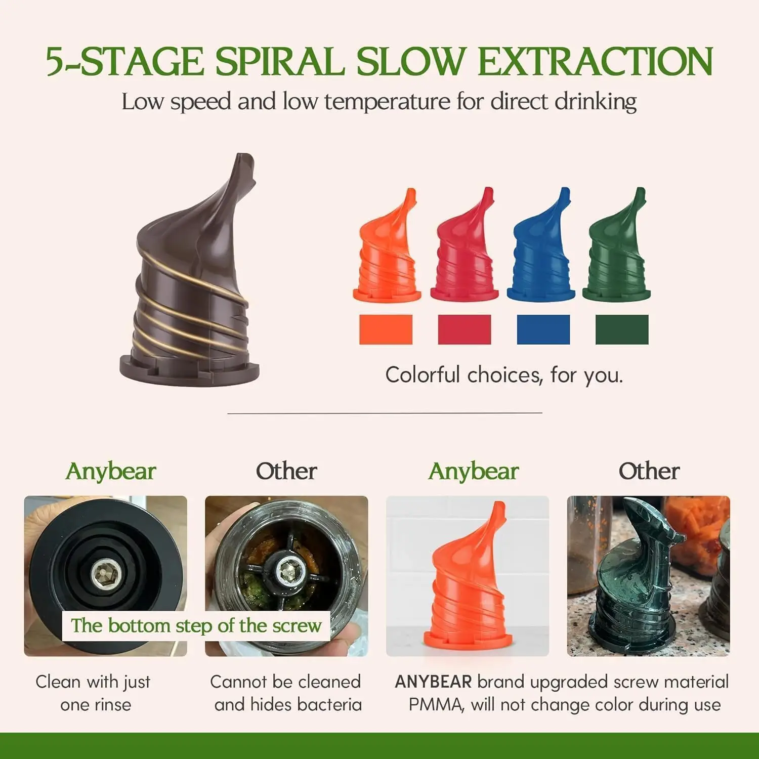 Presse Ju479, 200W Mastication lente Ju479 4.3 "Grande goulotte de rajeunissement Fit Fruits entiers 05/09/2018 | Amélioré m.com | Matériel Tritan