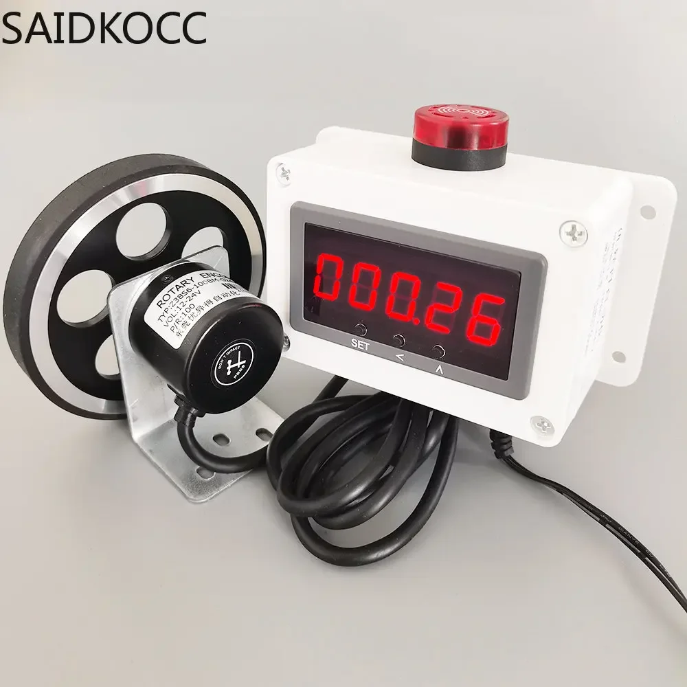 Industrial Roller Type High-Precision Meter Counter Yard Counter Digital Display Electronic Code Encoder Alarm Meter 100-240V