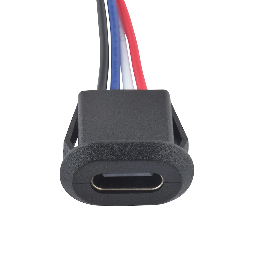 5 шт. USB Type-C водонепроницаемый USB-разъем прямого сжатия гнездовая база гнездовая розетка интерфейс зарядки со сварочной проволокой