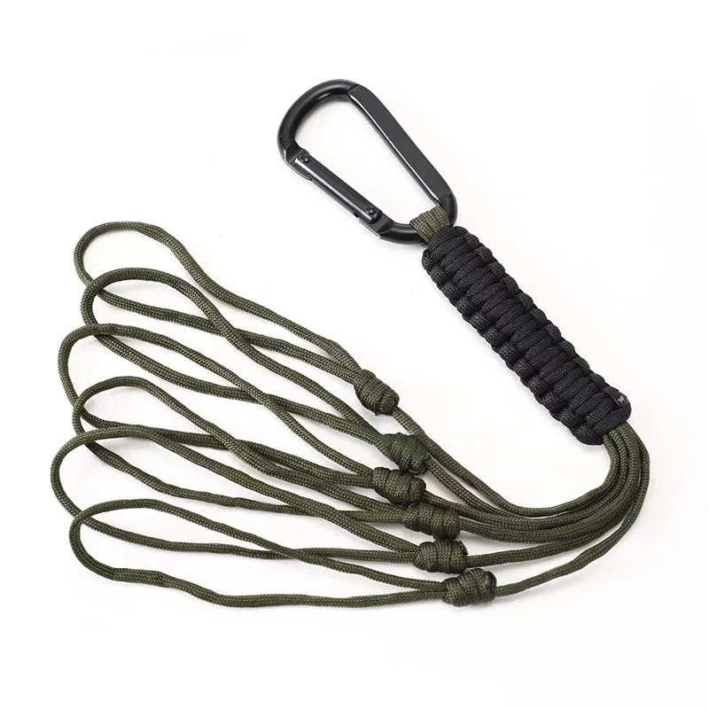 المنسوجة يدويا Paracord المفاتيح النايلون حبل أدوات البقاء في الهواء الطلق متعددة الوظائف المظلة حبل هوك أداة تعليق