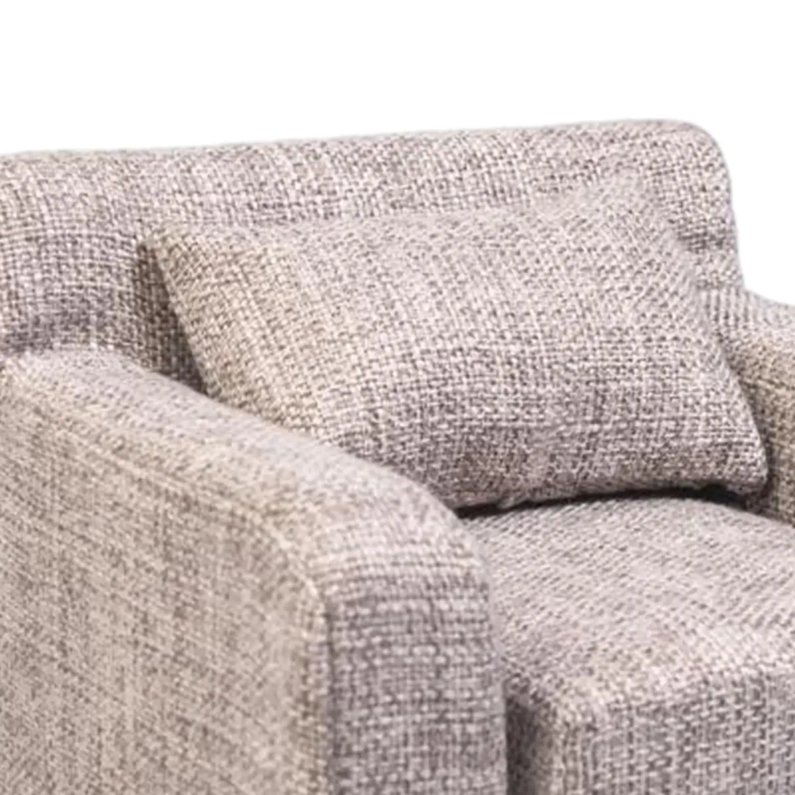 Miniature Dollhouse Sofa Couch Retro Gray Linen 1/6 Scale Loveseat Furniture Accessory for Dollhouse Decoration Kids Play