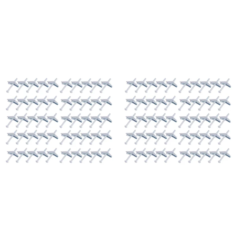 

A50I 100PCS 1/8 Inch Toggle Bolts For Drywall, Heavy Duty Drywall Anchors Kit, Dry Wall Anchors And Screws Kit For Ceiling