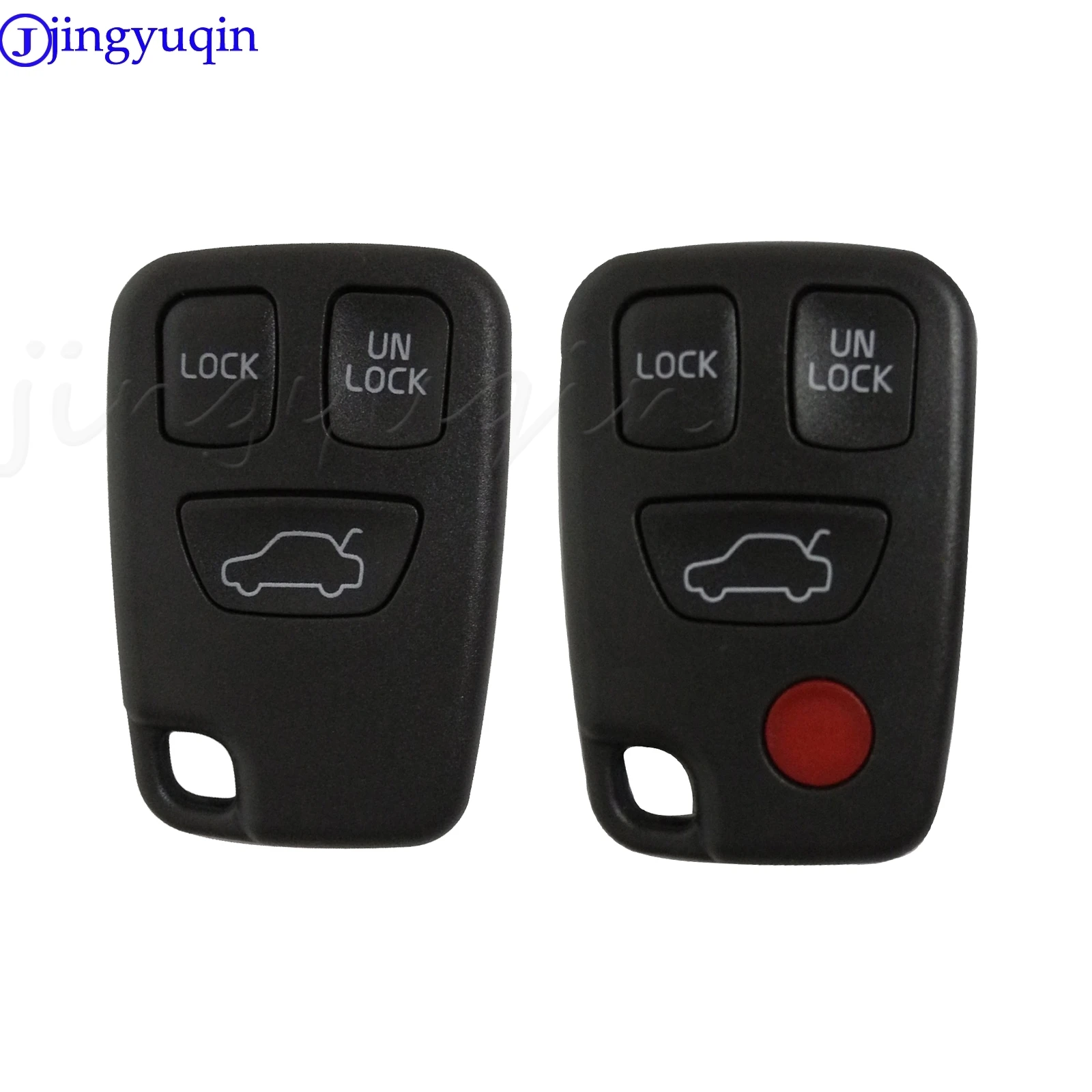 

jingyuqin Replacement 3/4 Buttons Key Shell For Volvo S40 S60 S70 S80 S90 V40 V70 V90 XC70 XC90 Remote Key Car Fob Case Cover