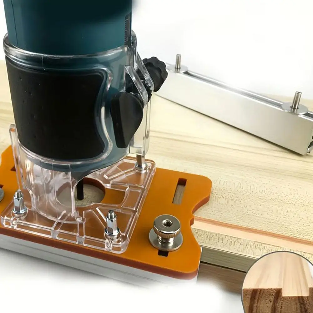 

2-in-1 Invisible FastenerPunch Locator Kit Slotted Bracket With Scale For 65mm Trimming Machine Wardrobe Cupboard Panel Too C5W0