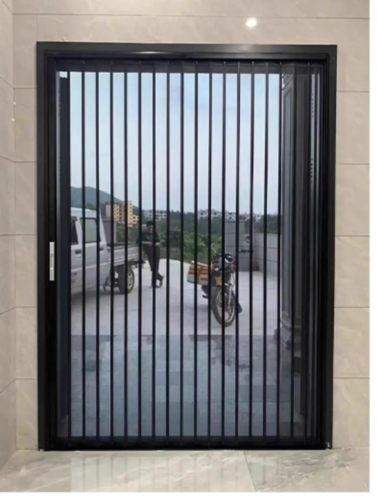 Retractable Accordion Screen Door with Aluminum Frame & Tearproof Mesh, Foldable Design for Double Doors – Retract Screens
