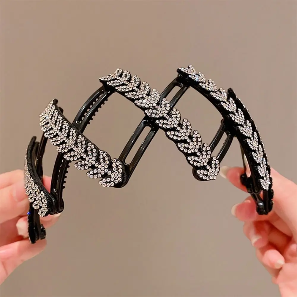 المحمولة طوي حجر الراين عقال زهرة للتمديد لؤلؤة الشعر الفرقة مشبك شعر رقيقة فتاة / النساء