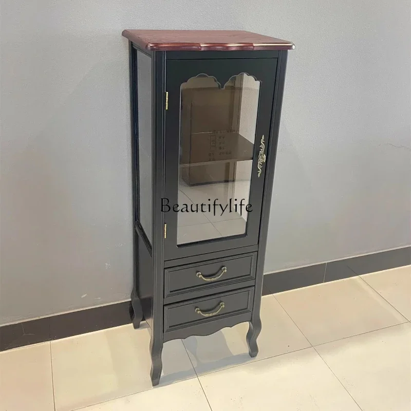 

LJYSmall storage decorative side cabinet three sides high definition transparent acrylic glass light luxury small apartment