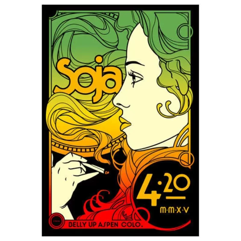 213 Scrojo SOJA Belly Up Aspen Colorado 2015 Soja Silk Poster Wall Art Home Decoration Gift