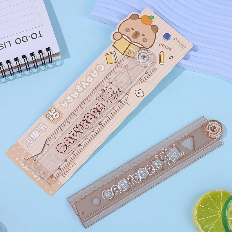 24pcs/lot Kawaii Capybara Ruler Cute Bookmark Measuring Drawing Tool Promotional Gift School Supplies