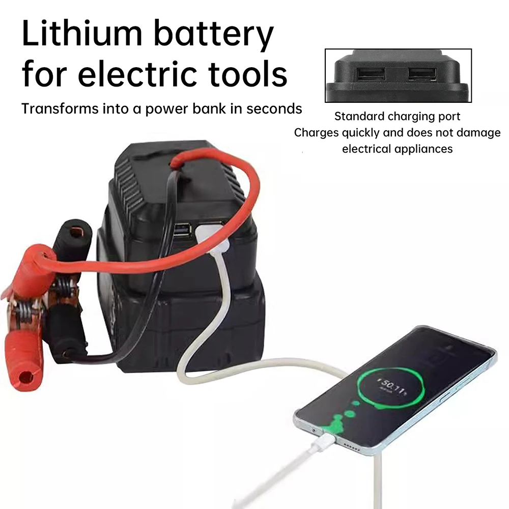 Pengisi Daya Starter Jump Penyala untuk Adaptor Kabel Booster Baterai Lithium Makita Daya Darurat dengan Klip Aksesori Mobil
