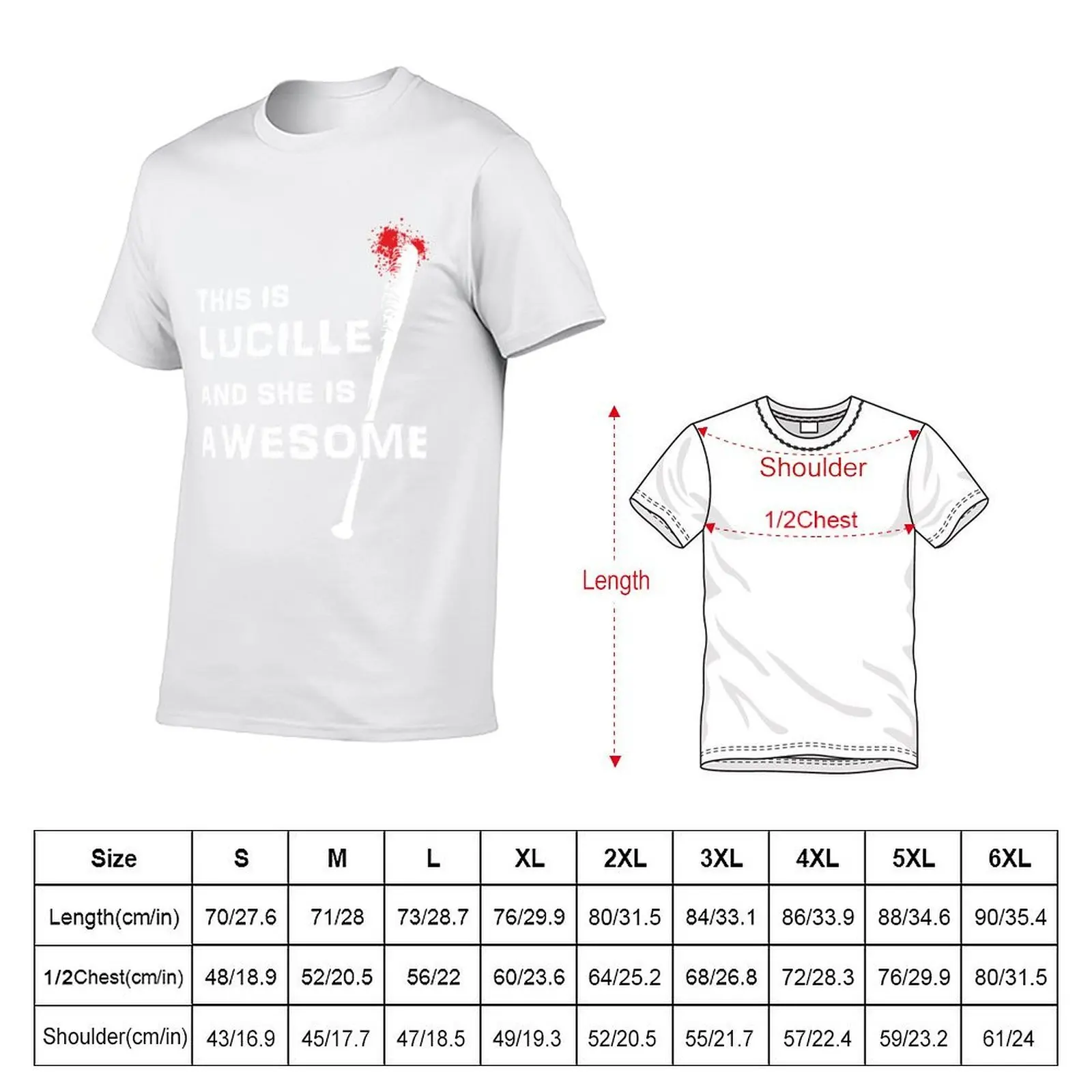 To jest Lucille i jest niesamowita - koszulka Walking Dead, koszulki męskie, pakiet białych koszulek męskich, koszulka męska slim fit.