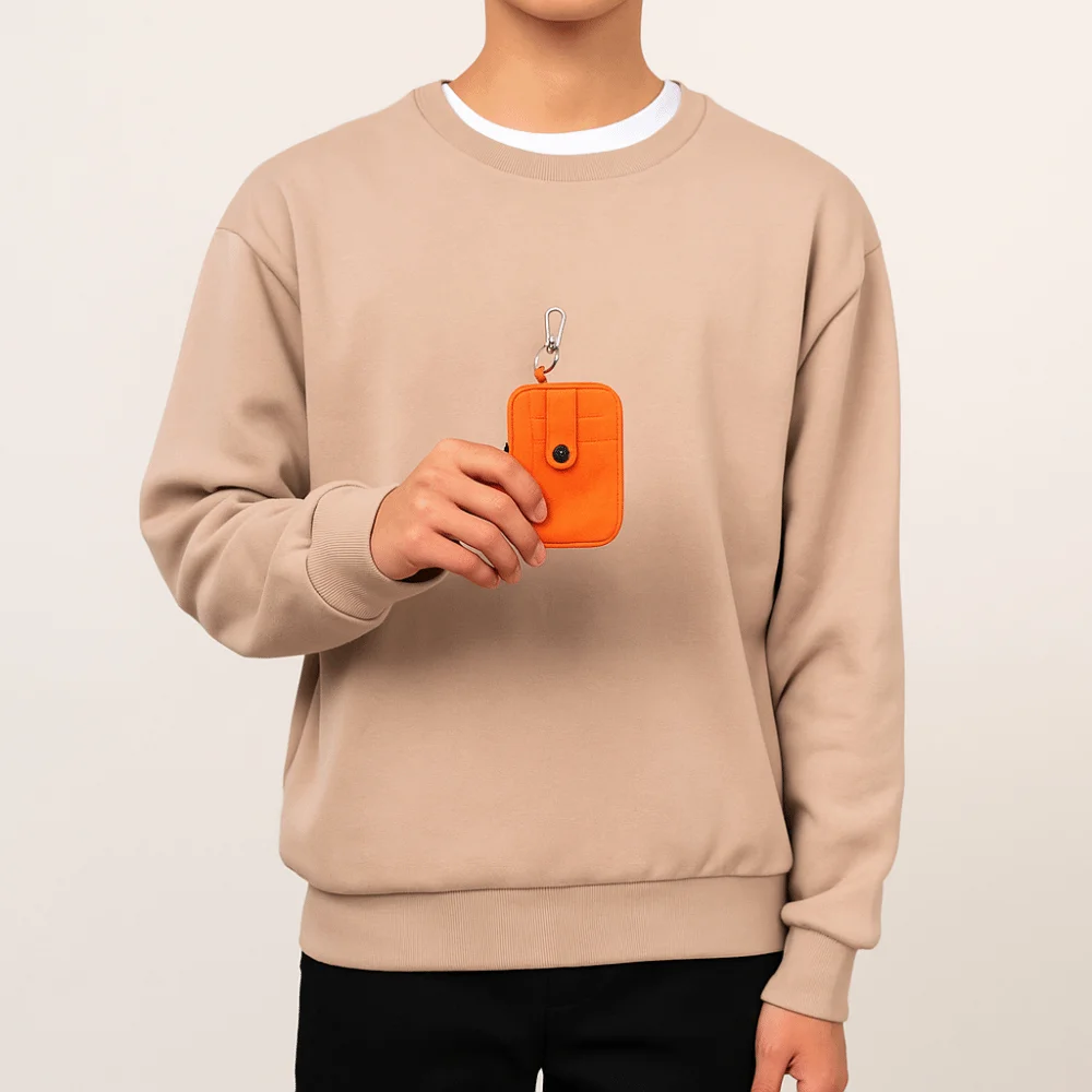 

Simple Multifuctional Canvas Coin Purse Solid Color Zipper Earphone Bag Card Holder Square Mini Storage Bag Travel
