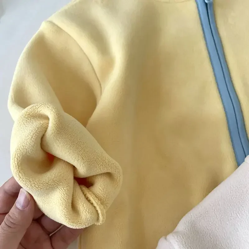 2026 Neue Kinder-Fleecejacke für Mädchen und Jungen, Herbstmode, lässige Oberteile, Cardigan, antistatische Oberbekleidung, Outdoor, 1-6 Jahre – Detail 13