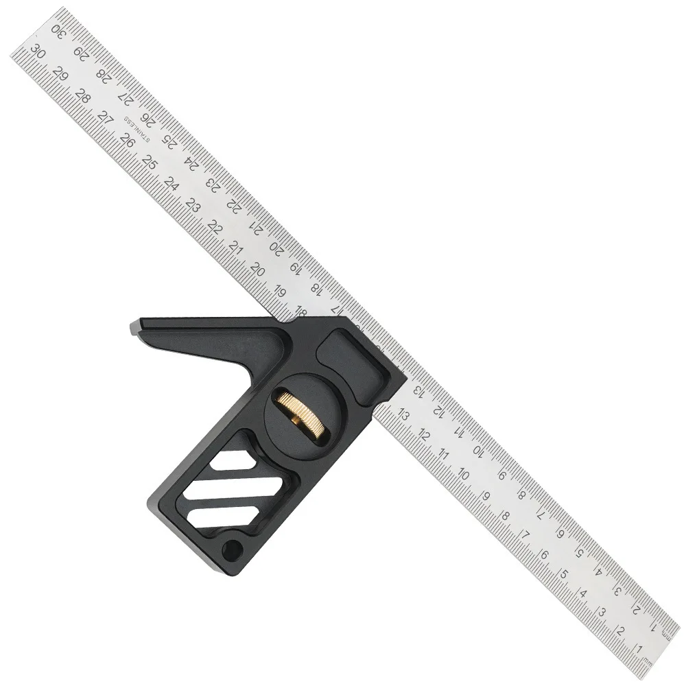 

NEW 300mm Adjustable Stainless Steel Aluminum Alloy 45/90 Degree Multi-function Movable Square Ruler Woodworking Measuring Tool