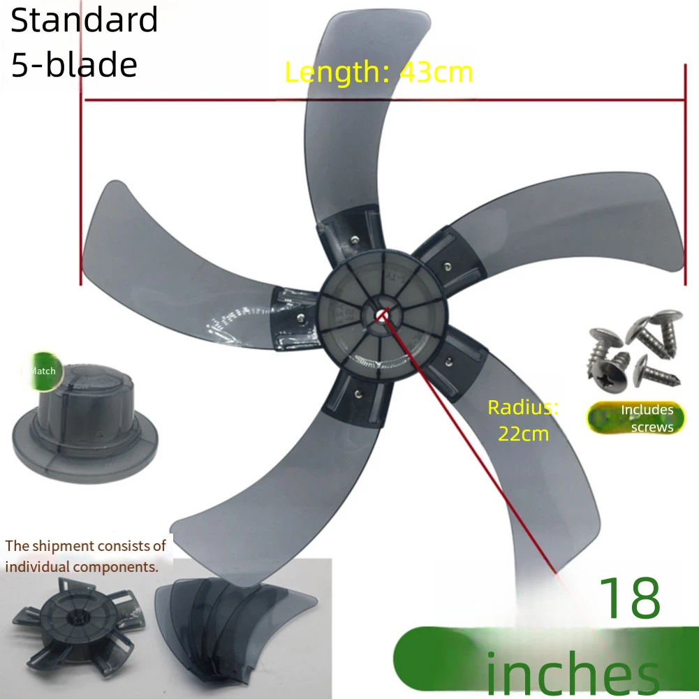 Replacement Blades for 18 Inch Table and Floor Fans with Five Blade Layout for Quiet Operation and Strong Wind