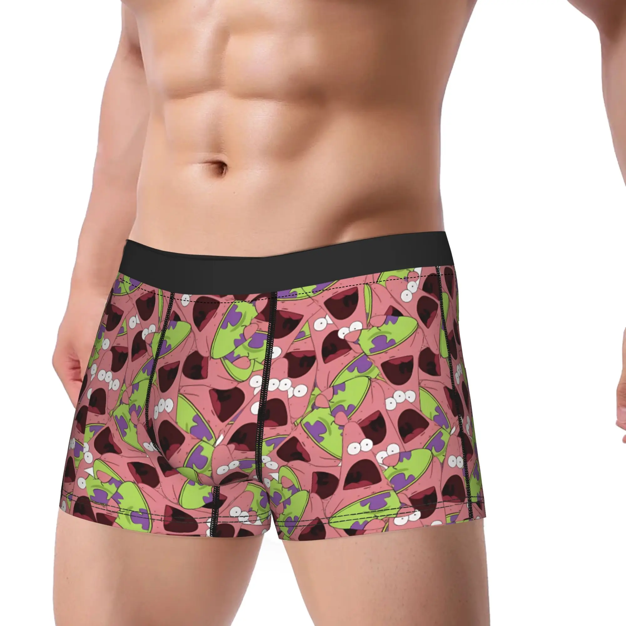 SpongeBobs Purple Patrick Dot Texture Boxershorts  Pouch Underwear Hot Sale Boxer Brief Comfortable Males Underpants Plus Size