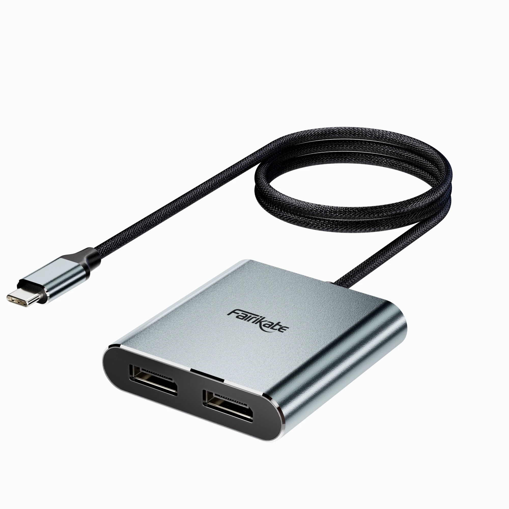 

Разветвитель Fairikabe с USB C на 2 порта Displayport MST, разветвитель для мониторов 4K, 60 Гц, Type C на 2 порта DisplayPort 1,2, адаптер для ноутбука Windows