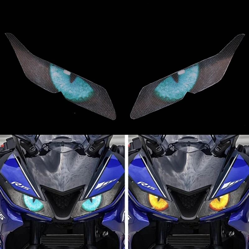 

Motorcycle 3D Front Fairing Headlight Stickers Guard Head Light Protection Sticker For YAMAHA YZF-R15 YZF R15 YZFR15 2017 2018