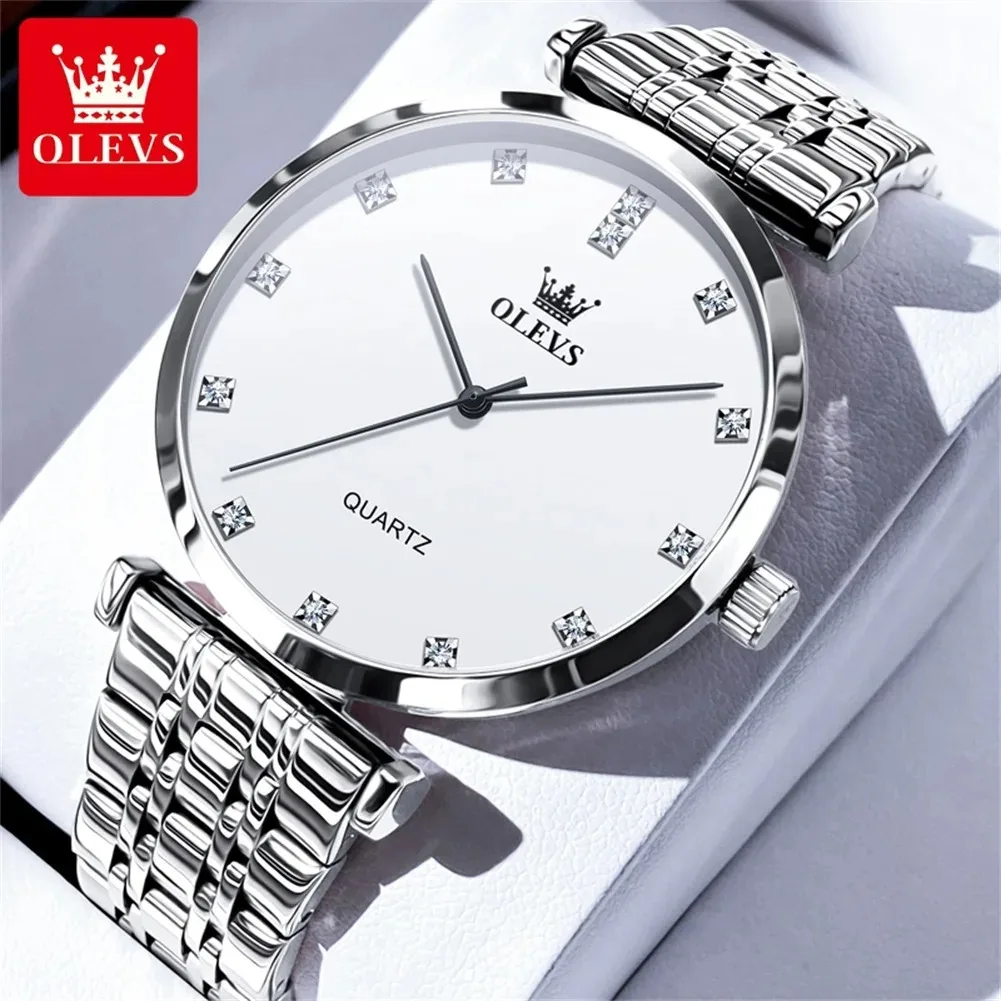 

OLEVS 5596 New Women's Waterproof Stainless Steel Daily Wear Modest Luxury Watches Simple Fashion Original Quartz Watch For Man