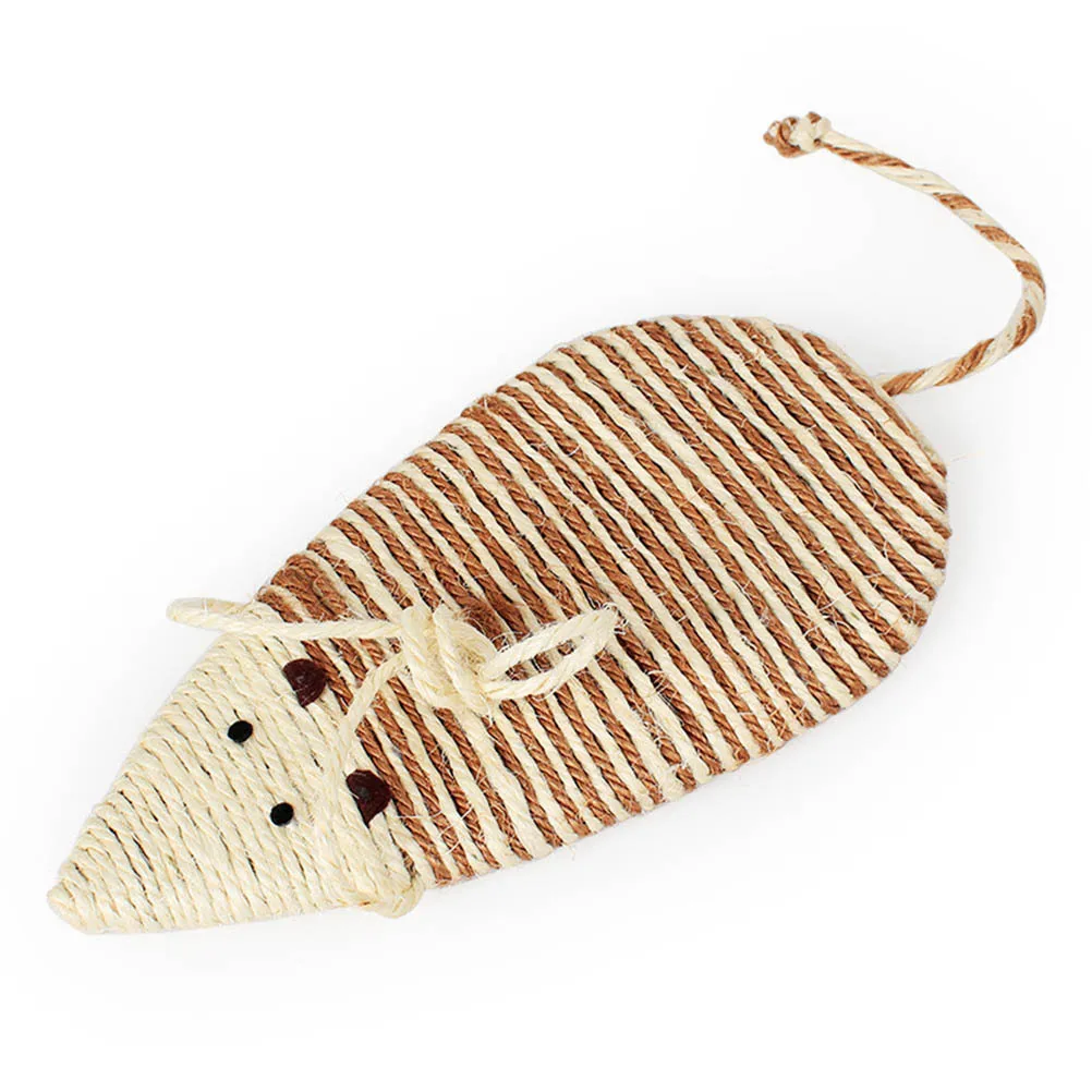 

1pc Scratch Board Mouse Shape Durable Sisal Hemp For Cat Kitten Claw Sharpener Play Mat Random Pattern Color Cat Scratching