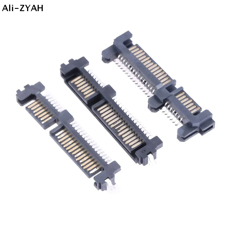 C-5pcs SATA Interface Socket SSD Solid State Drive Seat 7+15P 22PIN Male Connector Seat Sinking Plate Patch Type Connector Port