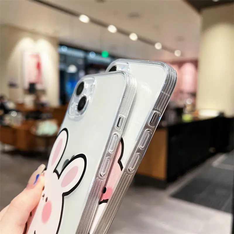 لطيف الدب الكرتون الأرنب قضية الهاتف آيفون 17 برو ماكس 11 12 13 14 15 16 برو ماكس 15 16 زائد 17AIR لينة سيليكون الأزواج غطاء #5