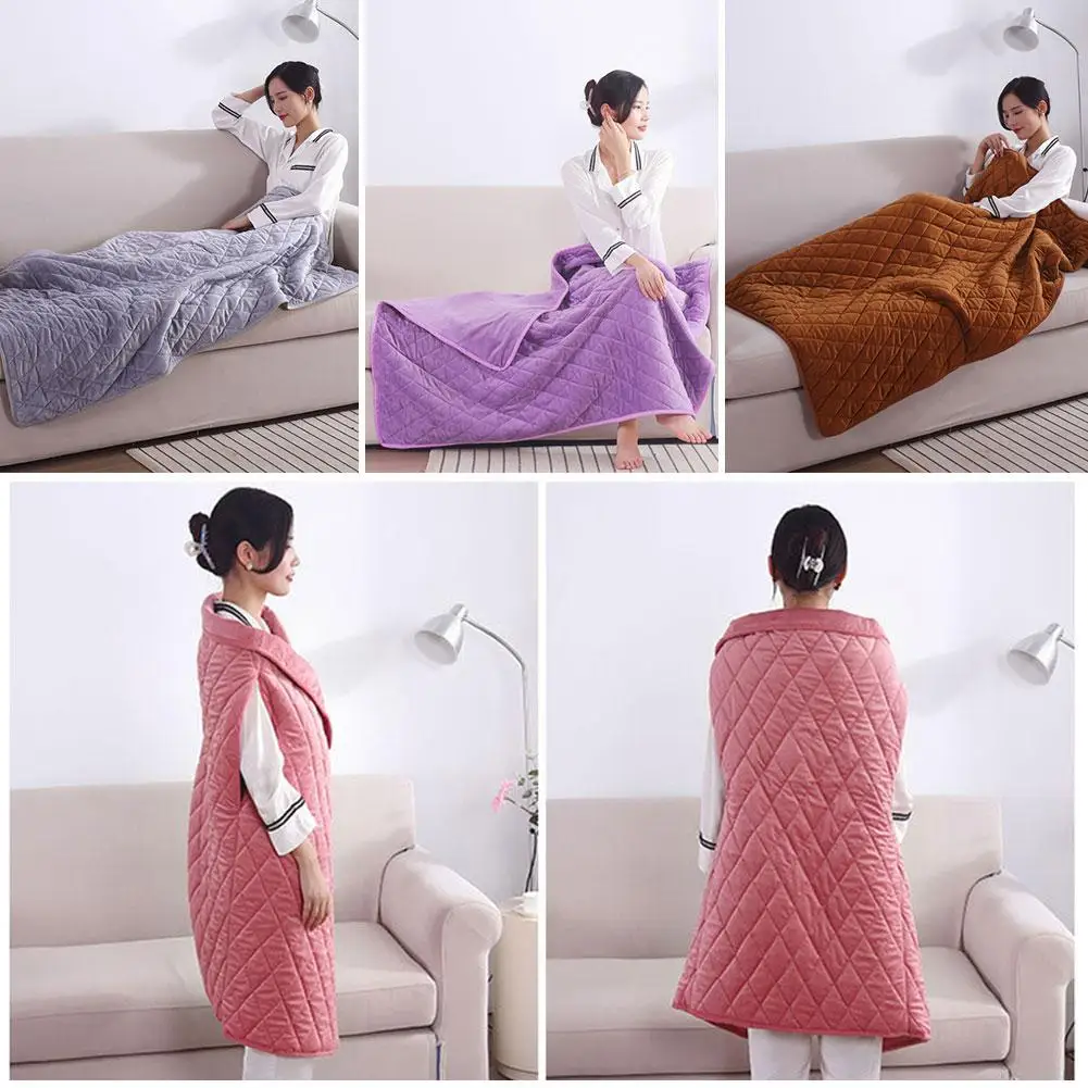 Electric Heated Blanket Winter Large Warm Blanket Wearable 5V USB Powered By Power Banks Bed Warmer Blanket Body Heater Washable