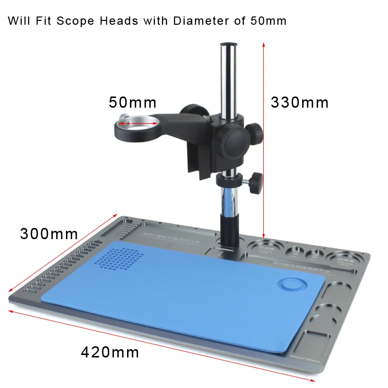 Big Size Heavy Duty Adjustable Boom Large Stereo Arm Table Stand 50mm Ring Holder For Industry Microscope Camera C-Mount Lens