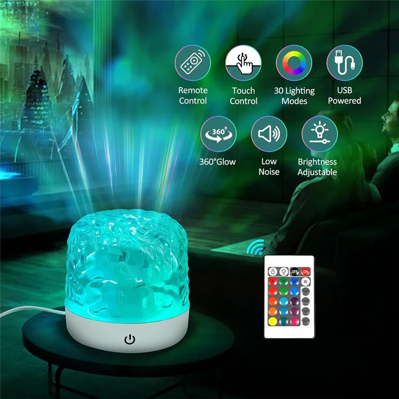 ABKL-Northern Light Projector,Ocean Wave Projector Lamp With Remote Control,Aurora Projector Light,For Decor/Home/Gift