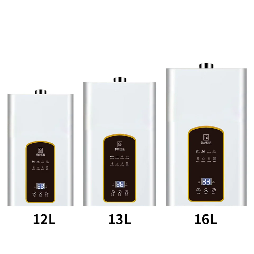 أسعار الجملة المحلية 12L 13L 16L درجة حرارة ثابتة الغاز الطبيعي/الغاز المسال سخان المياه العادم القسري نوع متوازن