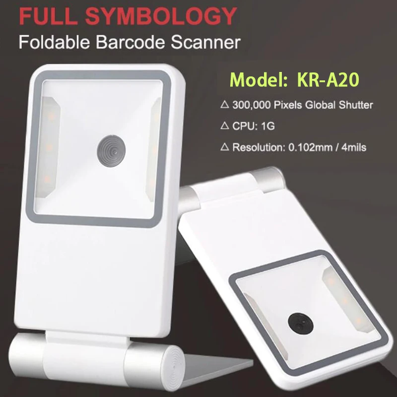 

Newest 2D Omnidirectional Barcode Scanner Foldable Desktop Bar code Reader Automatic Sensing Data Matrix Reader for Supermarket