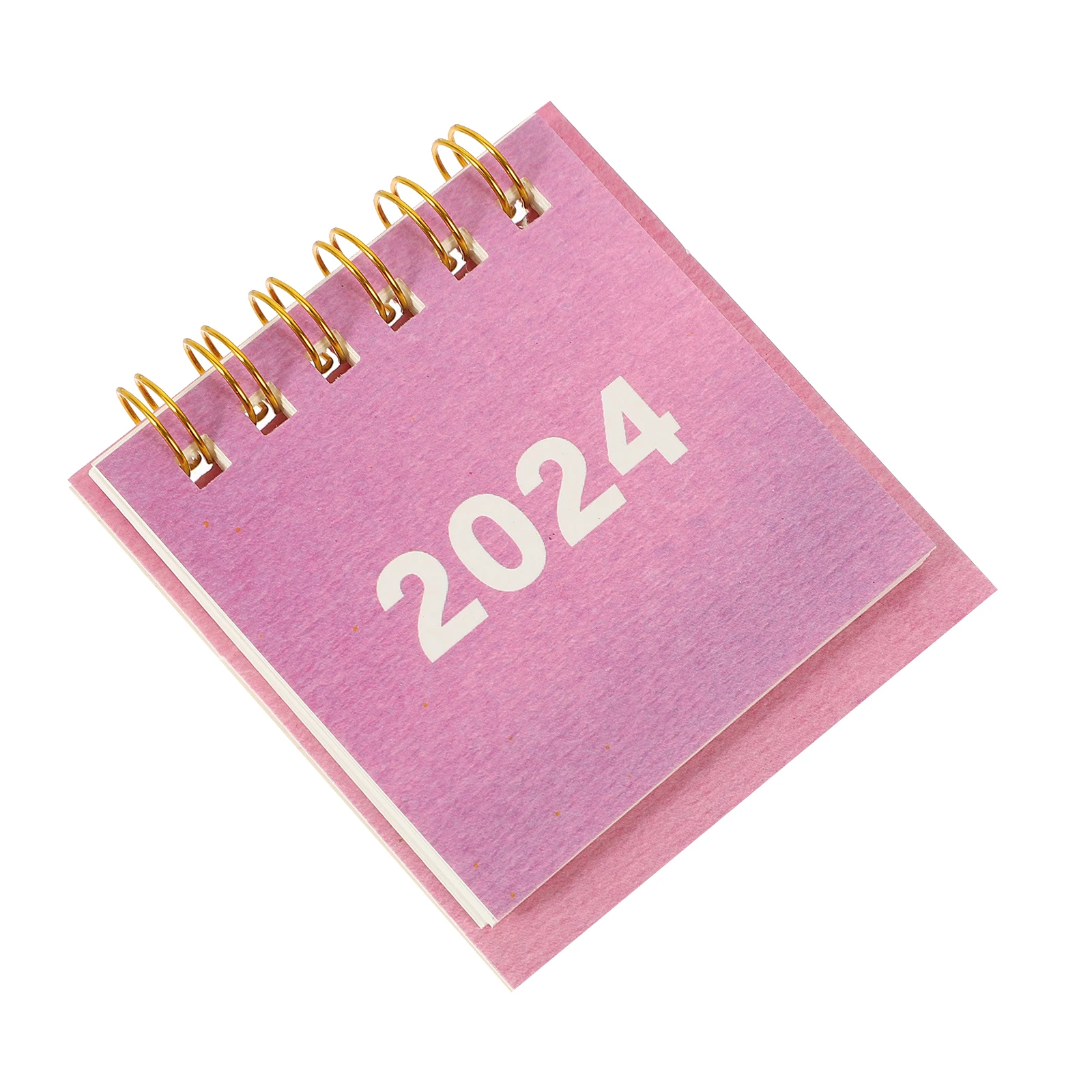

Мини-настольный календарь 2024, розовые утолщенные бумажные страницы, декор для домашнего офиса, небольшой стоячий планировщик расписания, настольный аксессуар
