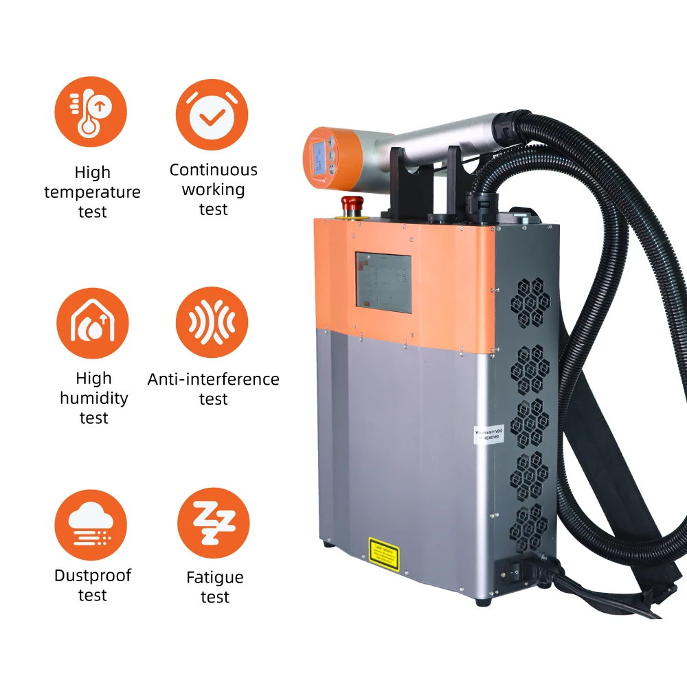 Fonland 100w Mopa Pulse Laser Cleaning Machine Backpack And Handheld Laser Cleaning Machine Rust Oil Paint Metal Removal Machine