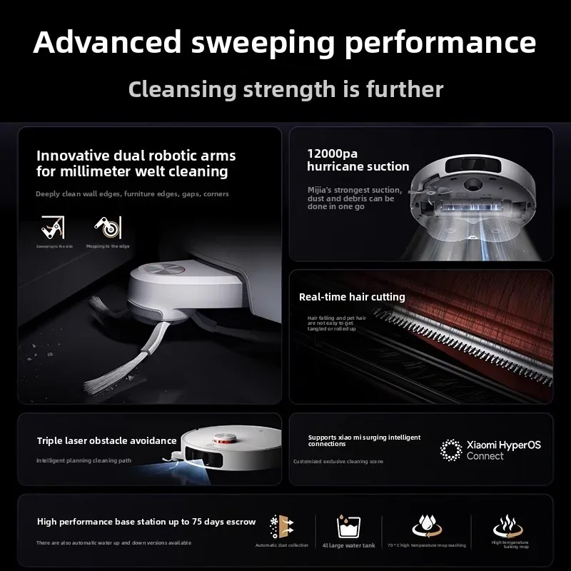 Xiaomi Mi Home Robotic Vacuum Cleaner M40/M40S with Mechanical Arm Sweeping and Mopping Intelligent Appliance