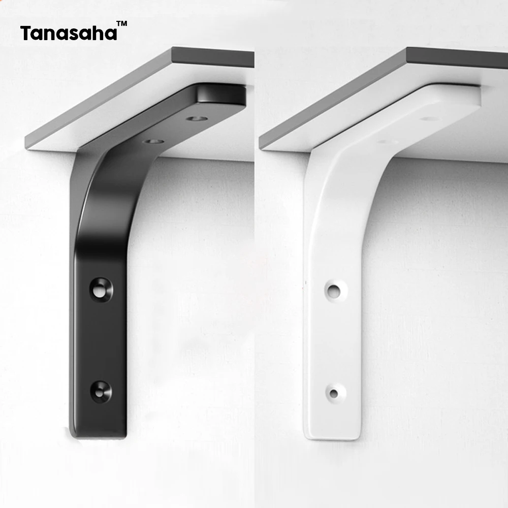 2/4/8pcs Shelf Brackets Brack Floating Wall Shelves Wall Mount Support Fixing White L-Shape Angle Bracket Hardware Home