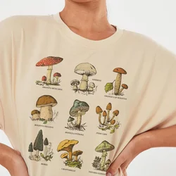 M001 Vintage Fashion Mushroom Special Print T Shirt Egirl Grunge Aesthetic Streetwear Graphic Tees Women T-shirts