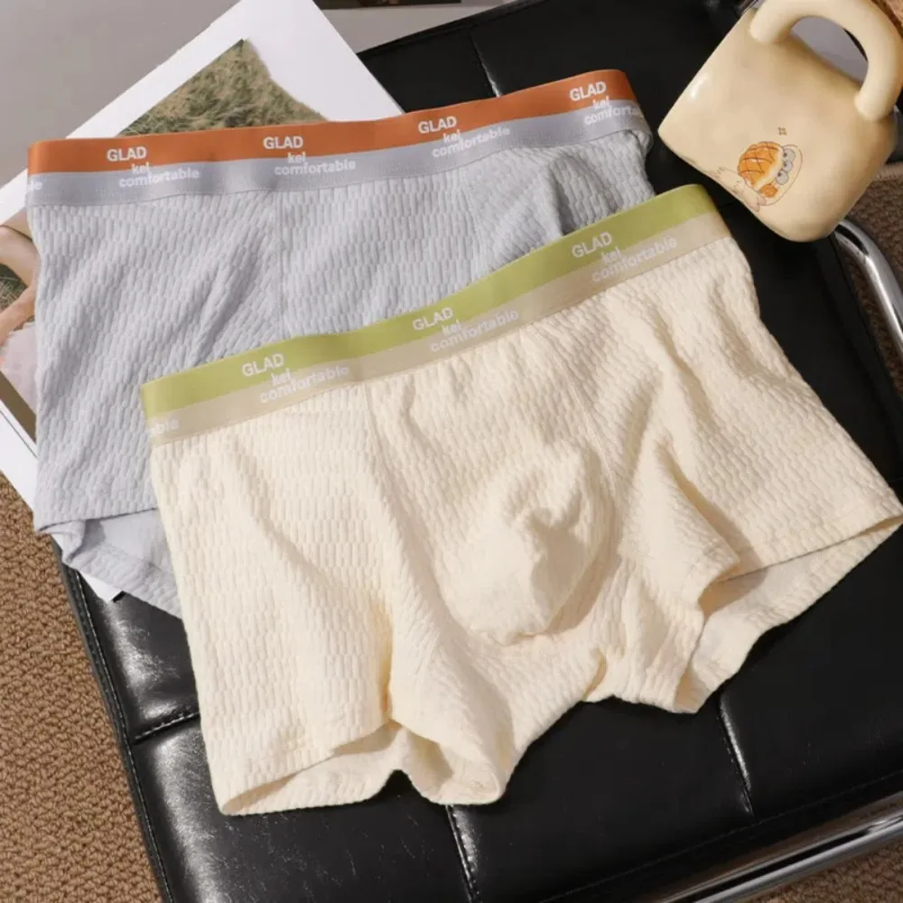 

4 шт., модные мужские трусы-боксеры больших размеров, бесшовные трусы со средней талией и принтом, эластичное нижнее белье, шорты, мужские трусы